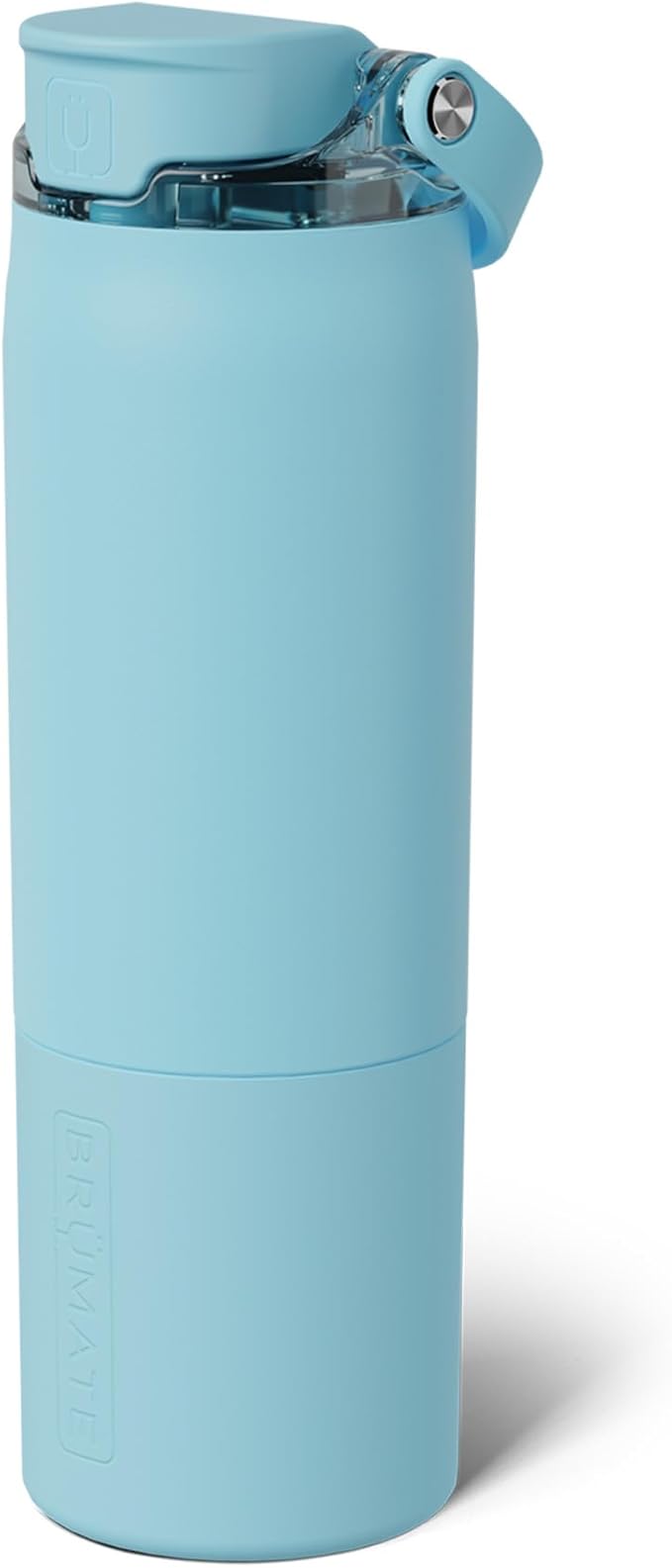 BrüMate Rise 25oz Water Bottle With 100% Leakproof Covered Silicone Straw | Insulated Stainless Steel Water Bottle | Cup-Holder Friendly | Fast Flow | Soft Sip Silicone Spout | BPA-Free (Glacier)