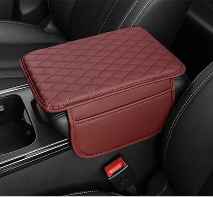 Car Armrest Cushion for Mini Countryman (U25) 2023 2024 2025, Car Centre Console Pad Scratch Protection Waterproof Armrest Cushion Interior Accessories,Red