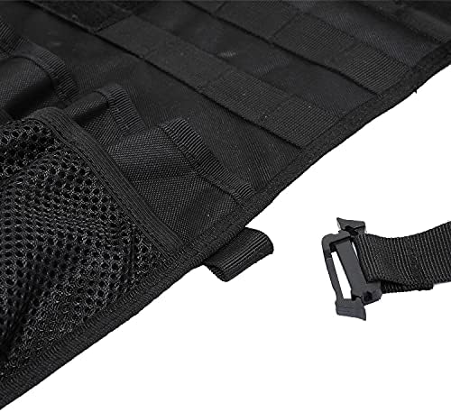 Upgrade Tactical MOLLE Car Back Seat Organizer With 14 Multi-Pockets and 4 Detachable Pouches: Trucker hat, Trauma Medical & Water Bottle Pouch, EDC Pouch, Vehicle Protector Organizer