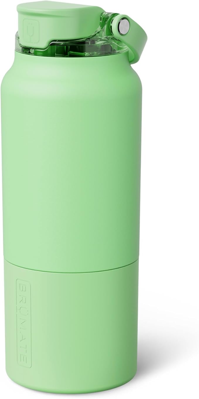 BrüMate Rise 35oz Water Bottle With 100% Leakproof Covered Silicone Straw | Insulated Stainless Steel Water Bottle With Removable Straw | Fast Flow | Soft Sip Silicone Spout | BPA-Free (Kiwi)