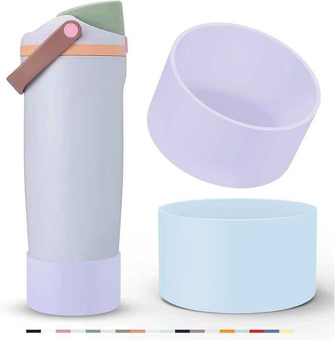 2 Pcs Silicone Boot for Owala 40oz & 30oz FreeSip Sway Tumblers, Protective Bottom Bumper Anti-Slip Sleeve Accessories for FreeSip Sway Water Bottles, Dishwasher Safe and BPA Free