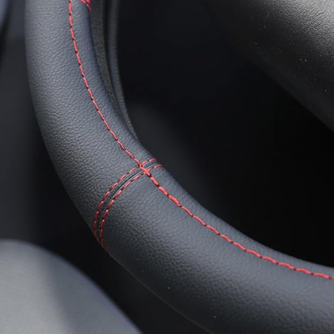 Product Truck Steering Wheel Cover PU Leather Anti Slip Anti Rub Four Season Universal 16 17 18 19inch (Black Brown, 16inch)