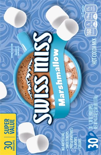 Swiss Miss Chocolate Hot Cocoa Mix With Marshmallows, Hot Cocoa Bar Supplies, 1.38 oz., Envelopes (Pack of 60)