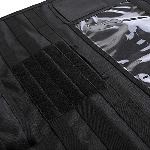 Upgrade Tactical MOLLE Car Back Seat Organizer With 14 Multi-Pockets and 4 Detachable Pouches: Trucker hat, Trauma Medical & Water Bottle Pouch, EDC Pouch, Vehicle Protector Organizer