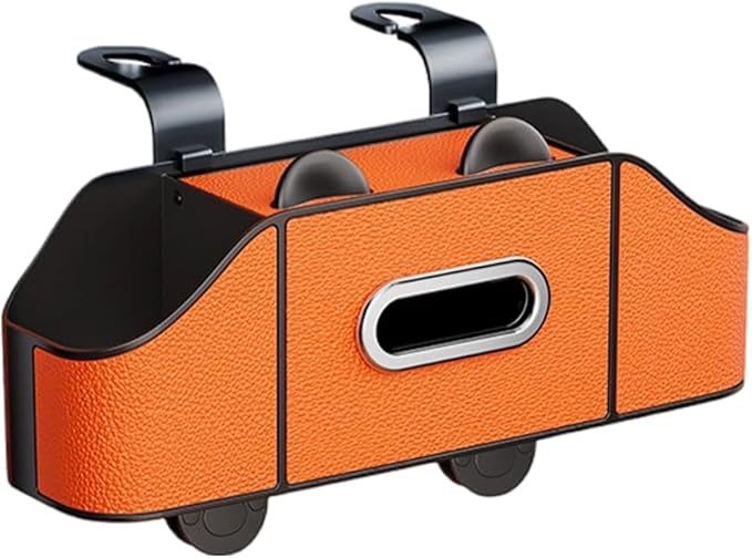 Multifunctional Car Back Seat Storage Organize, Car Back Seat Organizer Durable Cars Cup Holder, Back Seat Cars Organizer for SUV Sedan and Truck (Orange)