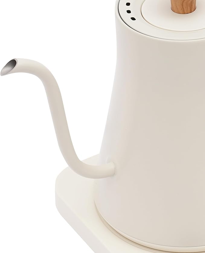 Electric Gooseneck Kettle,1200W Electric Tea Kettle With Stainless Steel Inner Lcd Screen Timing Constant Temperature Control Quick Heating Water Boiler For Coffee Tea Brewing (white)