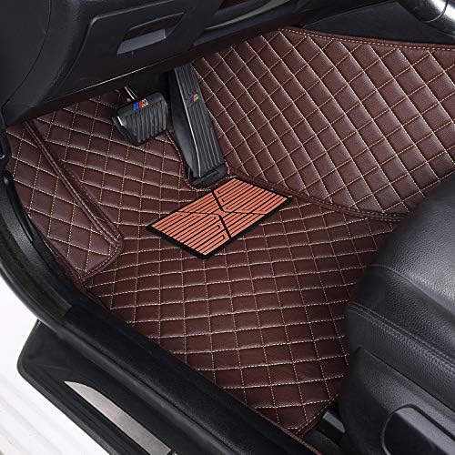 Custom Floor Mats for Cars fit 95% Sedan SUV Sports Car Full Coverage All Weather Men Women Pads Protection Non-Slip Leather Floor Liners (red Horizontal Stripes)