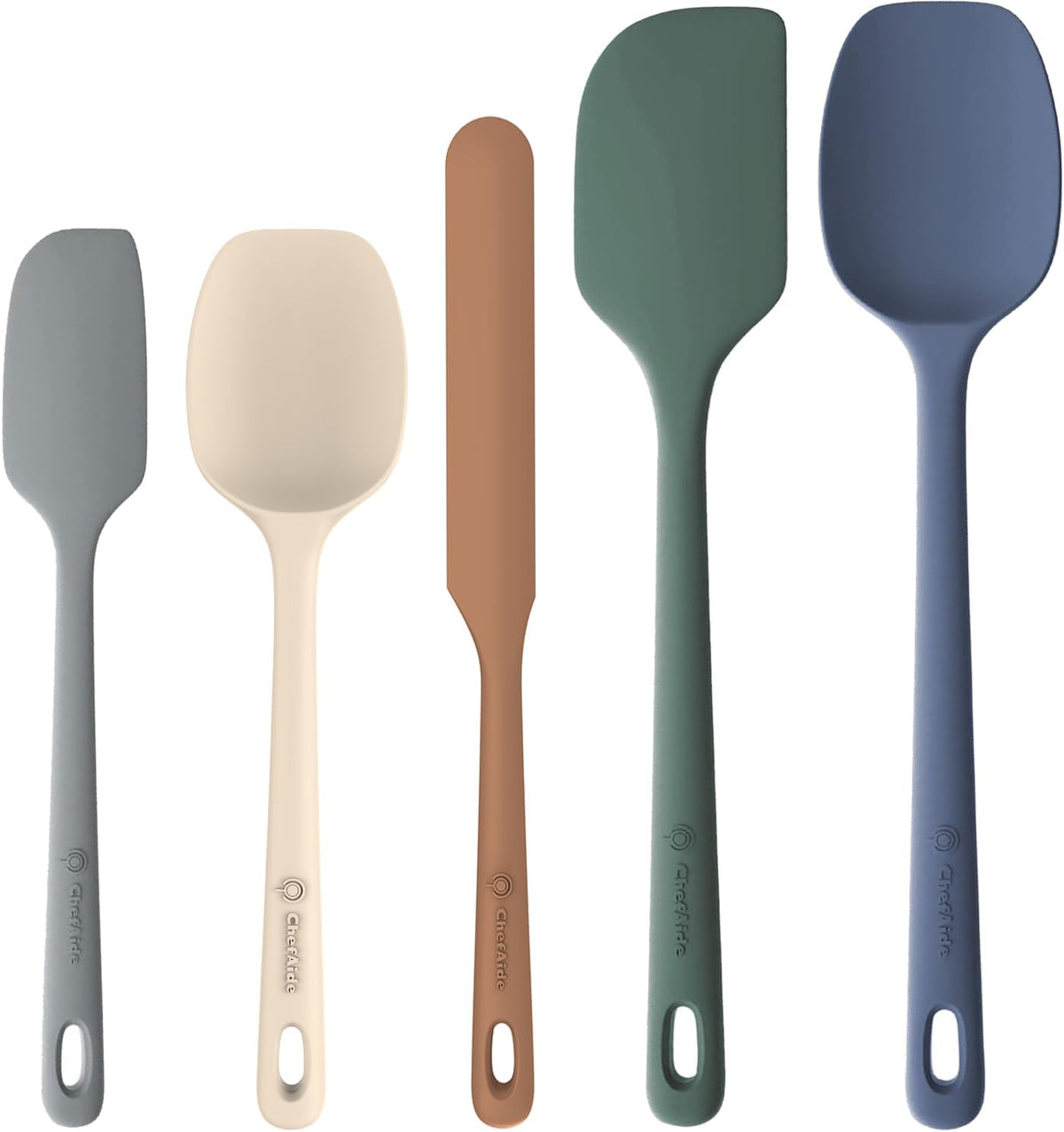 5-Piece Silicone Kitchen Spatula Set with Ergonomic Handles