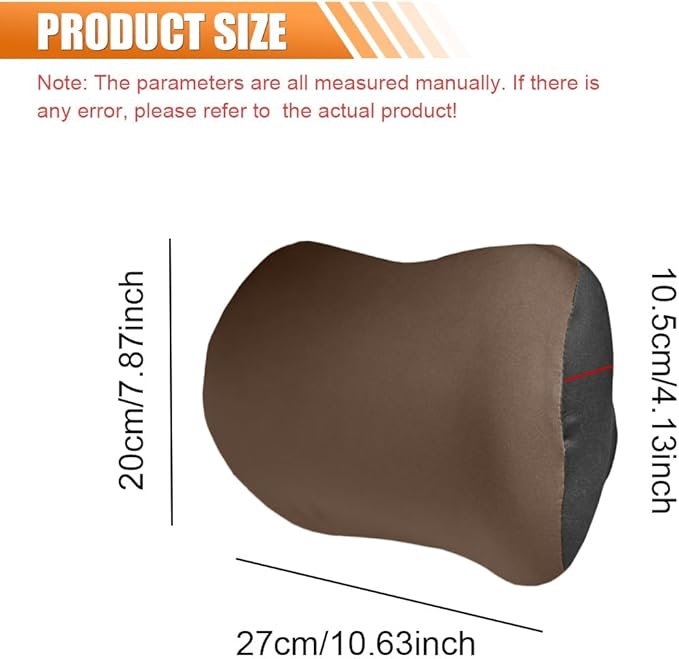 Car Headrest Pillow for Driving - Memory Foam Soft Automotive Neck Support Pillow Cushion with Adjustable Strap - Comfortable Car Seat Headrest Pillow for Neck Pain Pressure Relief (Coffee)
