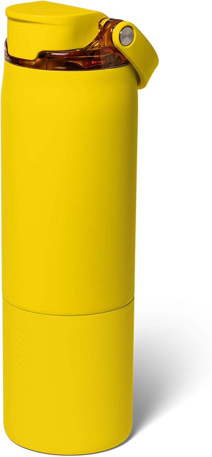 BrüMate Rise 25oz Water Bottle With 100% Leakproof Covered Silicone Straw | Insulated Stainless Steel Water Bottle | Cup-Holder Friendly | Fast Flow | Soft Sip Silicone Spout | BPA-Free (Pineapple)