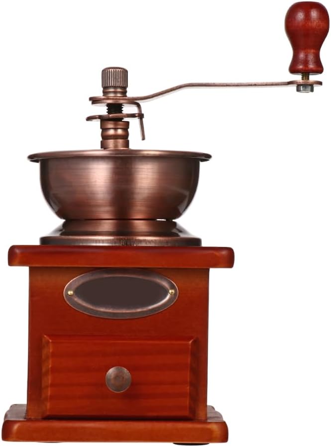 Cabilock Manual Coffee Bean Grinder 6.69 Inch Portable Hand Grinder with Burr Grinding Cone and Iron Handle Compact Coffee Grinding Machine for Home and Travel