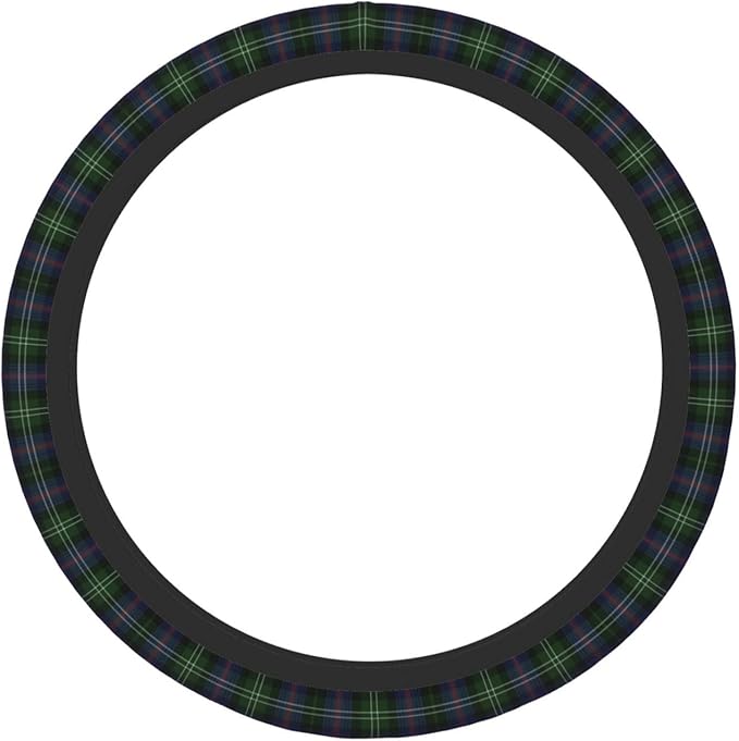 Thickened Elastic Steering Wheel Cover, Plaid Clan Sutherland Purple Green Check Tartan Ultra, Soft, Breathable, Fit for Cars, SUVs, Trucks, Stylish Comfortable Grip