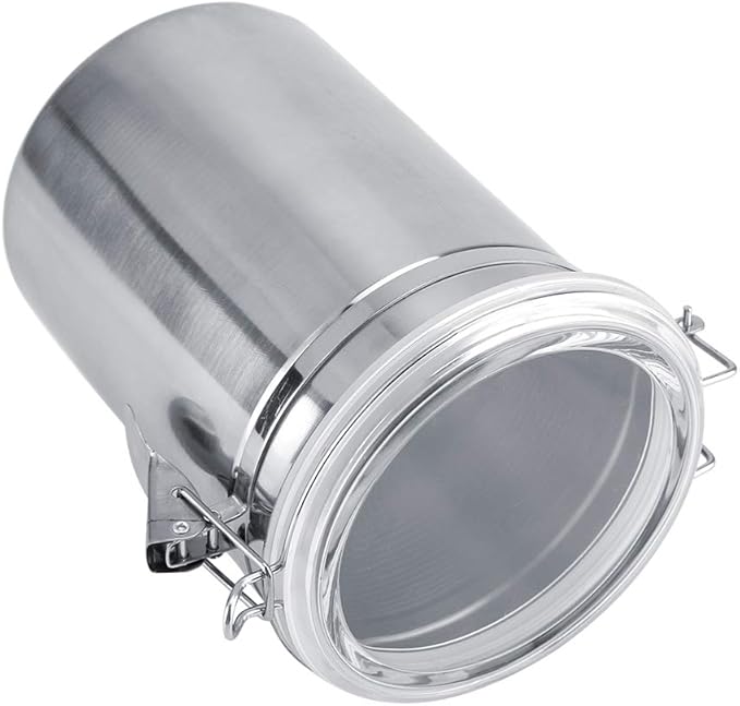 Stainless Steel Coffee Container Vacuum Sealed - Large Capacity Storage Jar for Coffee Beans Tea Sugar with Airtight Seal 1200ml Food Grade Metal Canister for Bean Storage