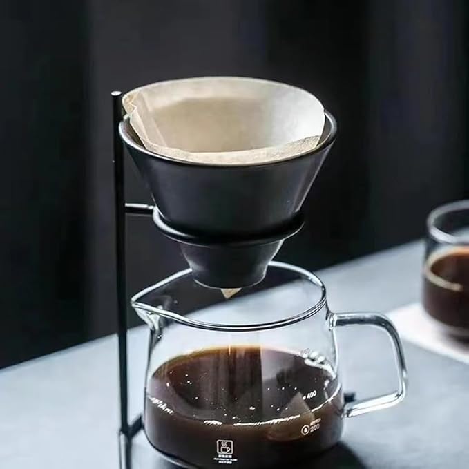 1 Piece Coffee Dripper Stand Spiral Pour Over Coffee Stand Holder Metal Coffee Dripper Holder Pour Over Coffee Dripper Stand Coffee Filter Stand Holder Coffee Pour Stand, Black