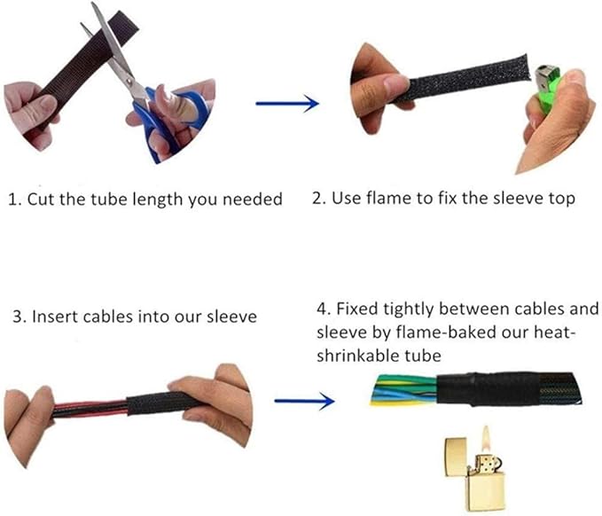 100ft - 3/4 Inch Cable Management Sleeve Protector,Wire Loom PET Expandable Wire Sleeving for Office TV Computer Home Theater Engine Bay Cord Organizer,Protect Cables from Pet Cat Dog Chewing,BlackRed