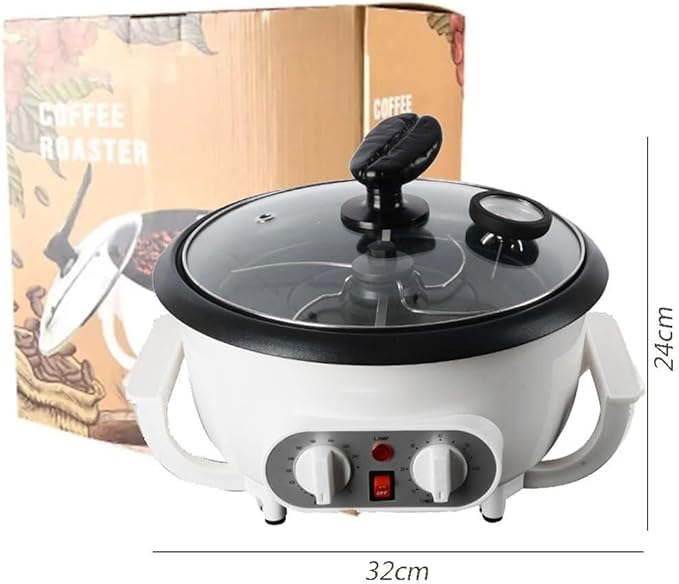 750g Coffee Roaster Machine for Home Use,1200W Non-stick Pan Multifunctional Electric Coffee Bean Roaster,Thermometer+Timer+Temperature Adjustment,Upgraded Cross Stirring Rod,for Peanut Nuts(220V)