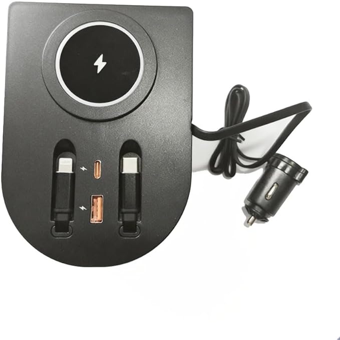 USB Hub Car Wireless Charger Mount for 2021 2022 2023 2024 2025 Toyota Sienna accessories, Mobile phone charger，45W Fast Charging Center Console Dash (Model B)