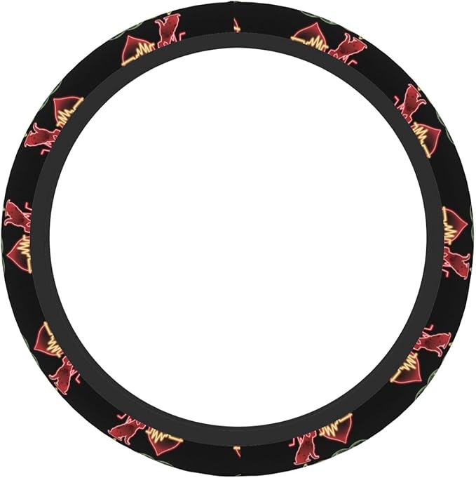 Neoprene Steering Wheel Cover Dog Love Car Steering Wheel Cover Universal Fit for Most Cars