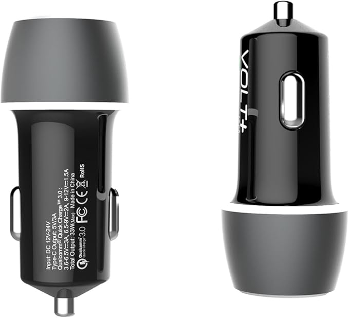 PRO 33 Watt Car Kit Compatible with LG 16T90Q-K.AAG6U1 Plus Data, Durable Quick Adaptive Fast Charging Dual USB-C/MicroUSB Long 4ft Cables