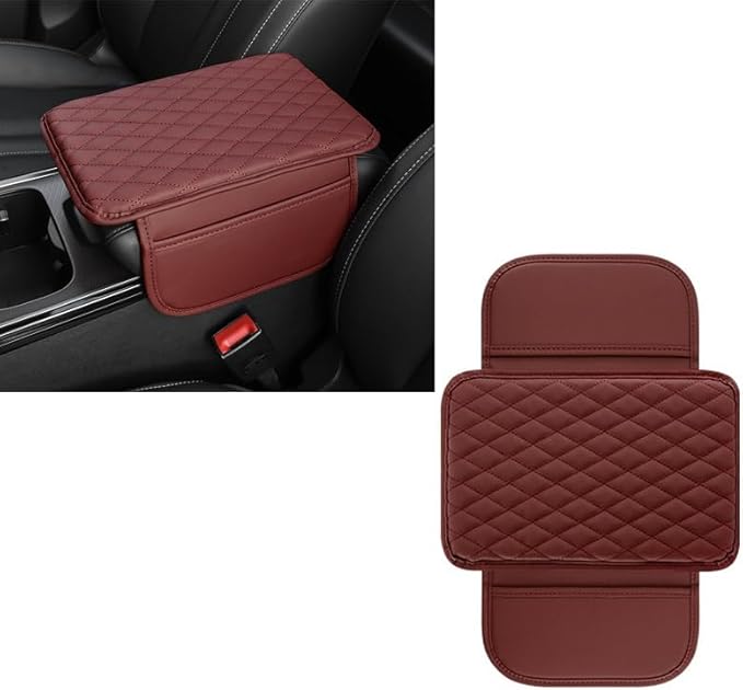 Car Armrest Cushion for Mini Countryman (U25) 2023 2024 2025, Car Centre Console Pad Scratch Protection Waterproof Armrest Cushion Interior Accessories,Red