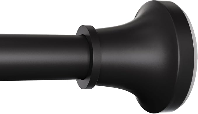 STARLATTA Adjustable Shower Curtain Rod 31-104 Inch, Never Rust Stainless Steel Black Tension Rod, 1" Heavy Duty No-Drill for Bathroom, Kitchen & Closet
