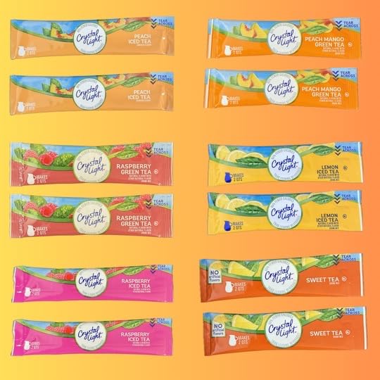 Pitcher Packets Drink Powder - 12 (2-quart) Sugar Free Variety Pack with Peach, Sweet, Peach Mango Green, Lemon Iced, Raspberry Green Tea