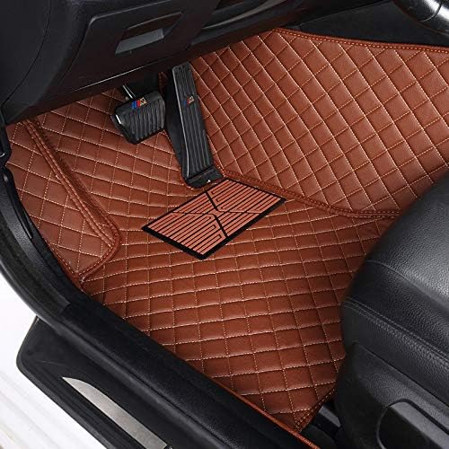 Custom Floor Mats for Cars fit 95% Sedan SUV Sports Car Full Coverage All Weather Men Women Pads Protection Non-Slip Leather Floor Liners (Black Horizontal Stripes)