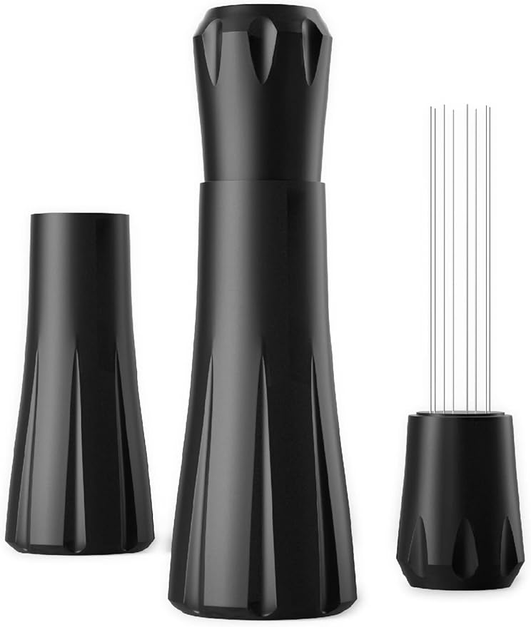 WDT Tool, Espresso Distribution Tool, 10x0.25mm and 10x0.4mm Needle Espresso Stirrer,304 Stainless Steel,Aluminum Alloy Handle with Stand