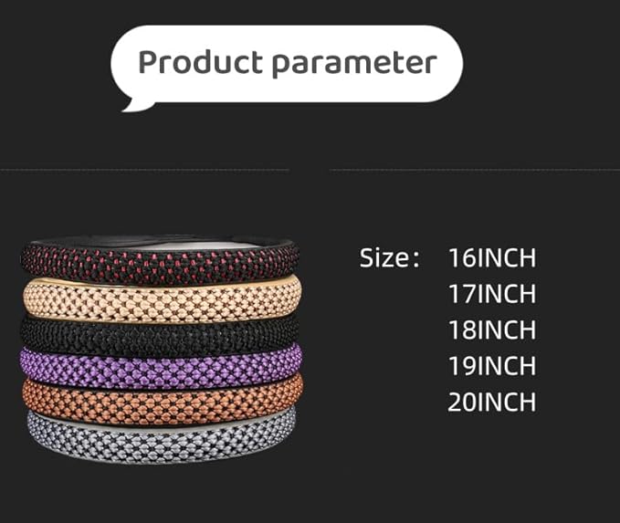 15“16”17“18”19“20 Inch Ice Silk Ventilation Multi-Style Comfy Grip Steering Wheel Cover for Truck, Bus, Big Rig Trucker,SUV， Anti-Slip Design 15-20 Inch (White, 18 inch)