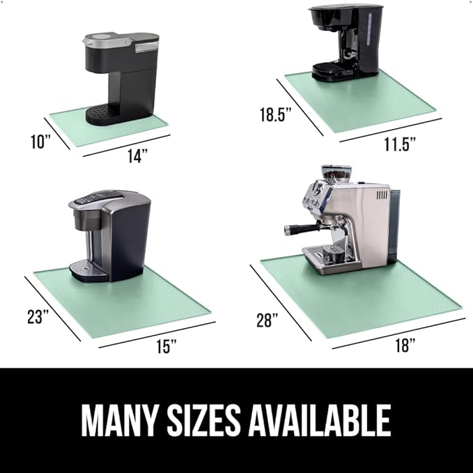 GORILLA GRIP Silicone Coffee Mat, 15x23, Espresso Machine Bar Accessories, Keep Kitchen Counters Clean, Stays in Place, Waterproof and Heat Resistant Dish Drying Mats, Home Decor Essentials, Mint