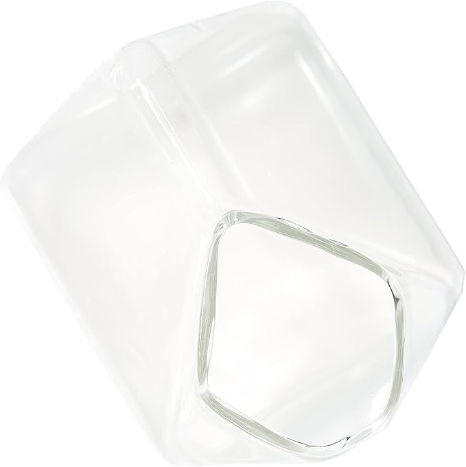 Glass Milk Carton Creamer Pitcher Cute Clear Kawaii Milk Carton Cup Mini Creamer Pitcher Container 12 Oz, 1Pcs