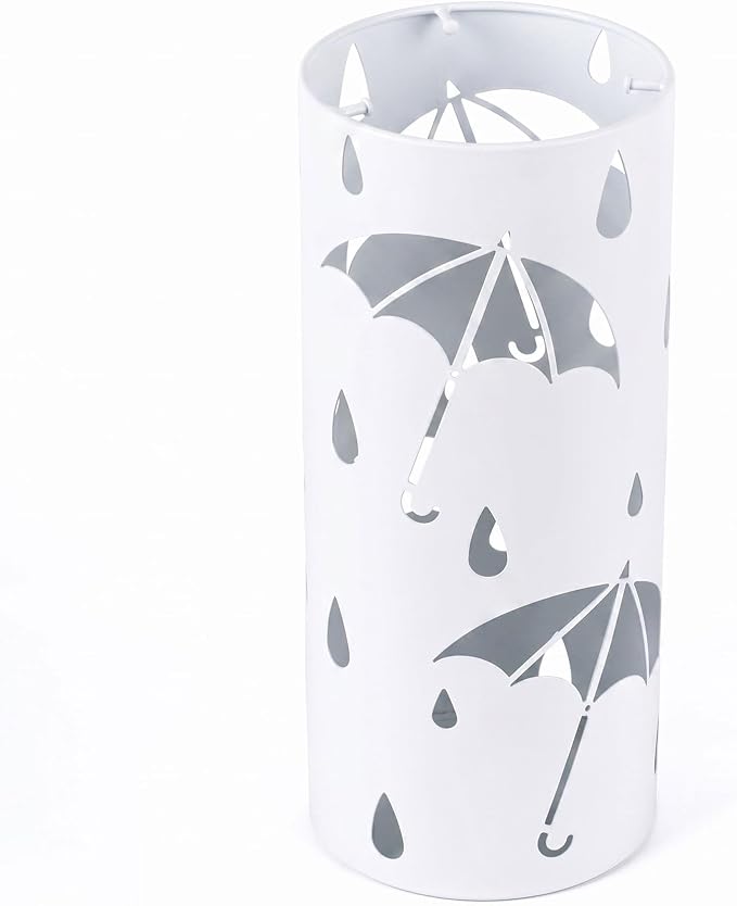 BEWBBAT Umbrella Stand Rack for Entryway, Freestanding Round Metal Umbrella Holder, Rain Collection Umbrella Organizer Bin for for Can Walking Stick, Home Office Decor, Hold 4-5 Umbrellas