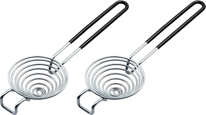 CAMKYDE Egg Separator Food Grade Stainless Steel Egg Yolk White Separation Tool, Set of 2 (Black)
