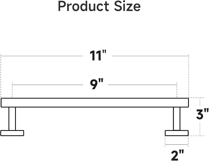 USHOWER Light Gold Hand Towel Bar, 9-Inch Towel Racks for Bathroom Wall-Mounted, SUS304 Stainless Steel Towel Rod (Total Length 11-Inch)