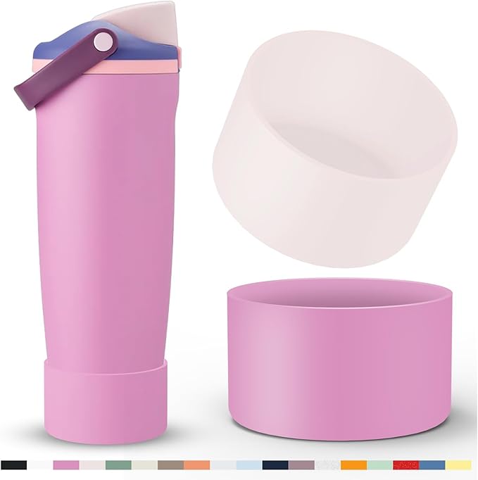 2 Pcs Silicone Boot for Owala 40oz & 30oz FreeSip Sway Tumblers, Protective Bottom Bumper Anti-Slip Sleeve Accessories for FreeSip Sway Water Bottles, Dishwasher Safe and BPA Free