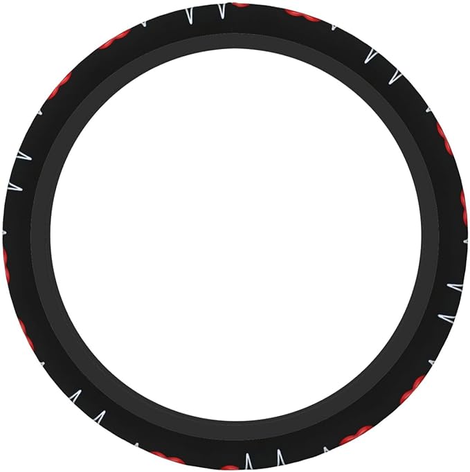 Red-Love-Trace Universal Fit Steering Wheel Cover for Car, Truck, and SUV, Durable Steering Wheel Protection