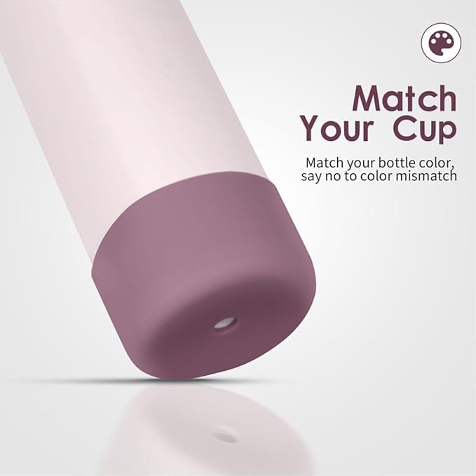 2PCS Silicone Water Bottle Boot, Compatible with Owala 24oz 32oz 40oz, Protective Anti-Scratch & Anti-Dent No Noise Sleeve Cover for FreeSip/Twist/Flip Water Bottles (Mauve, 24oz)