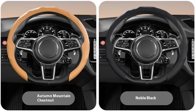 Universal Steering Wheel Cover, D-Type O-Type Design, All Season Car Accessory (Black)