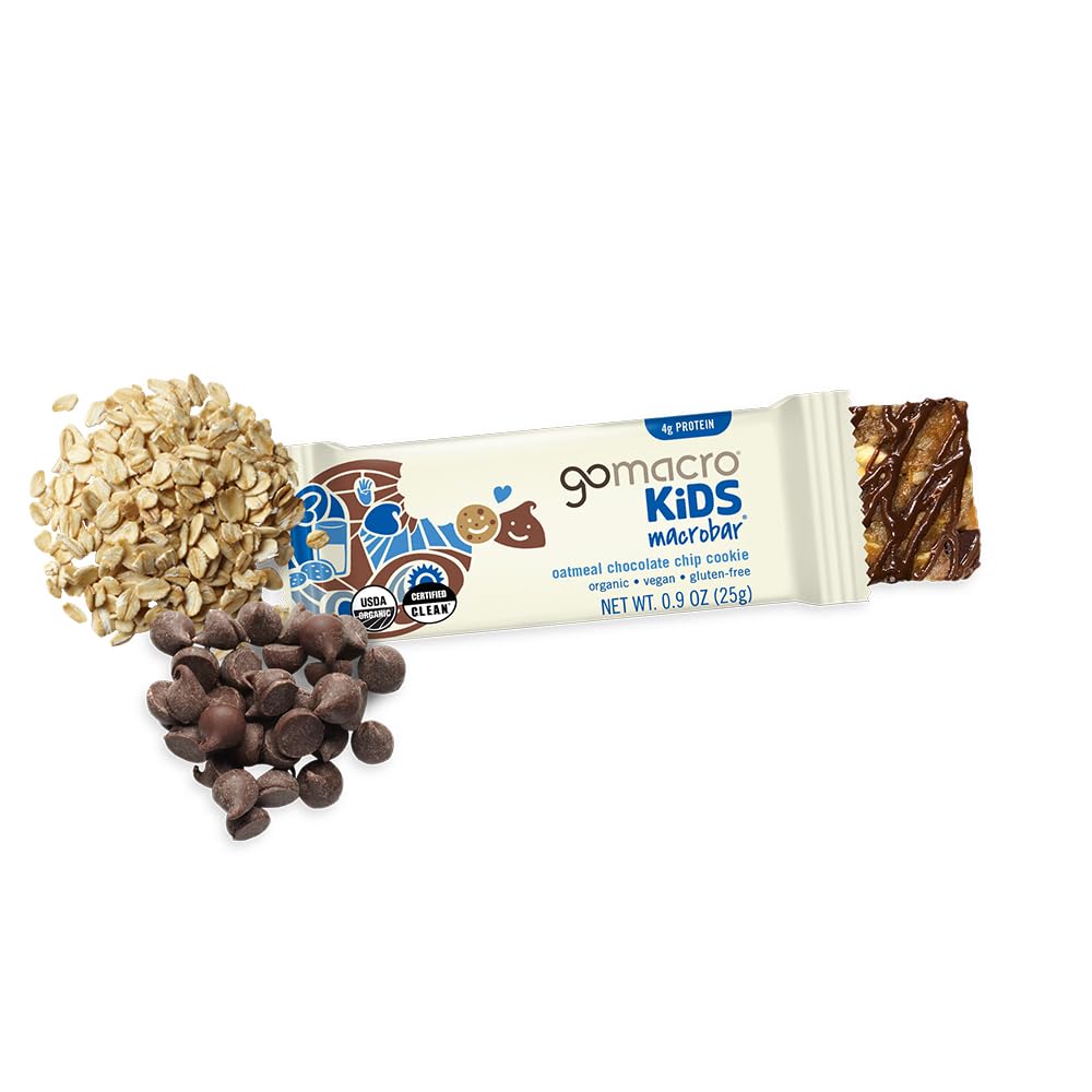 Gomacro, Organic Bar Kids Oatmeal Chocolate Chip Cookie 7 Count, 6.3 Ounce