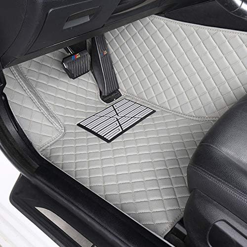 Custom Floor Mats for Cars fit 95% Sedan SUV Sports Car Full Coverage All Weather Men Women Pads Protection Non-Slip Leather Floor Liners (Black Horizontal Stripes)