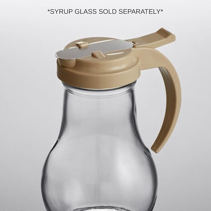Soro Essentials- Syrup Dispenser Lid Replacement Tan Color Plastic Sef of 2- Fits 32 and 48 oz Syrup Dispensers Easy Pour Spout Waffle Pancake Syrup Container for Maple Syrup Honey Barbecue Sauce
