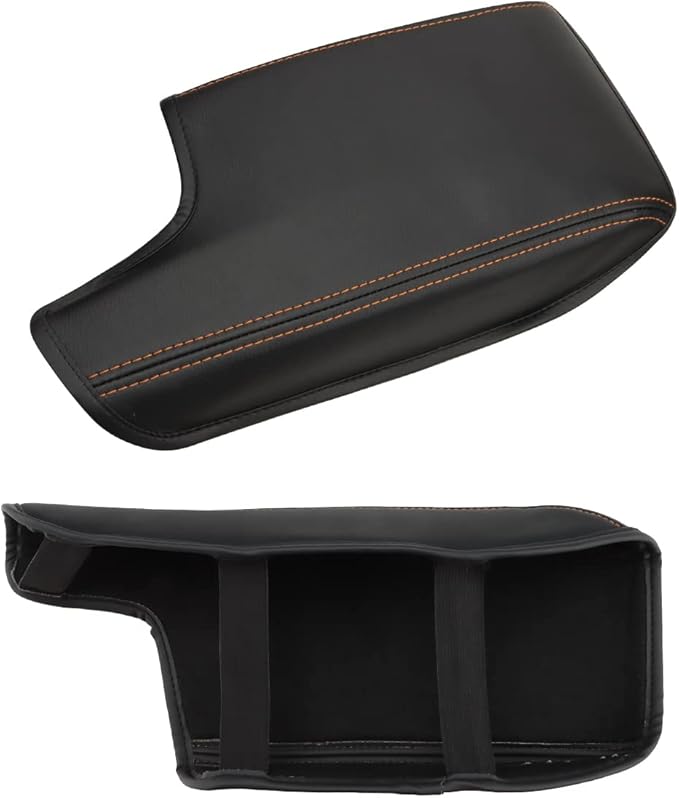 INTGET Car Center Console Armrest Cover for Subaru Crosstrek Accessories 2018 2019 2020 2021 2022 2023 Impreza 2017-2023 Leather Arm Rest Box Lid Middle Console Cover Seat Protector(Orange Stitches)