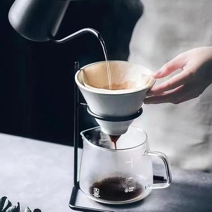 1 Piece Coffee Dripper Stand Spiral Pour Over Coffee Stand Holder Metal Coffee Dripper Holder Pour Over Coffee Dripper Stand Coffee Filter Stand Holder Coffee Pour Stand, Black