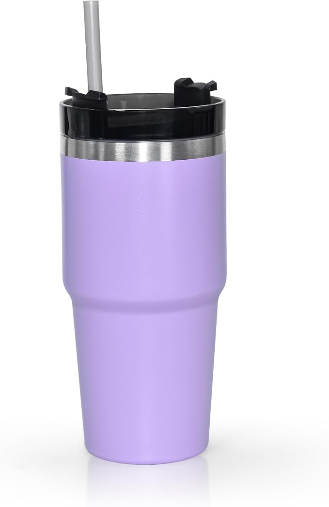 20 oz Tumbler Stainless Steel Tumblers,Reusable Double Wall Vacuum Insulated Coffee Mug for Home, Office, Outdoor Works Great for Ice Drinks and Hot Beverage(pale purple)