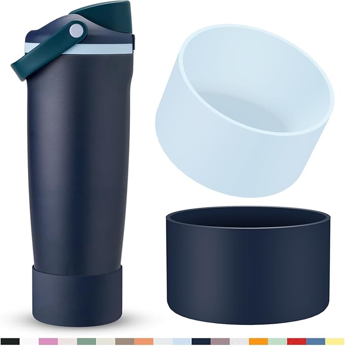 2 Pcs Silicone Boot for Owala 40oz & 30oz FreeSip Sway Tumblers, Protective Bottom Bumper Anti-Slip Sleeve Accessories for FreeSip Sway Water Bottles, Dishwasher Safe and BPA Free
