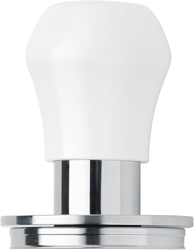 Normcore 53.3mm Espresso Tamper V4.1 Mini, Spring-Loaded Coffee with Click Feedback, Self-Leveling Stainless Steel Flat Baffle, Compatible with Breville Sage 54mm Portafilters, White