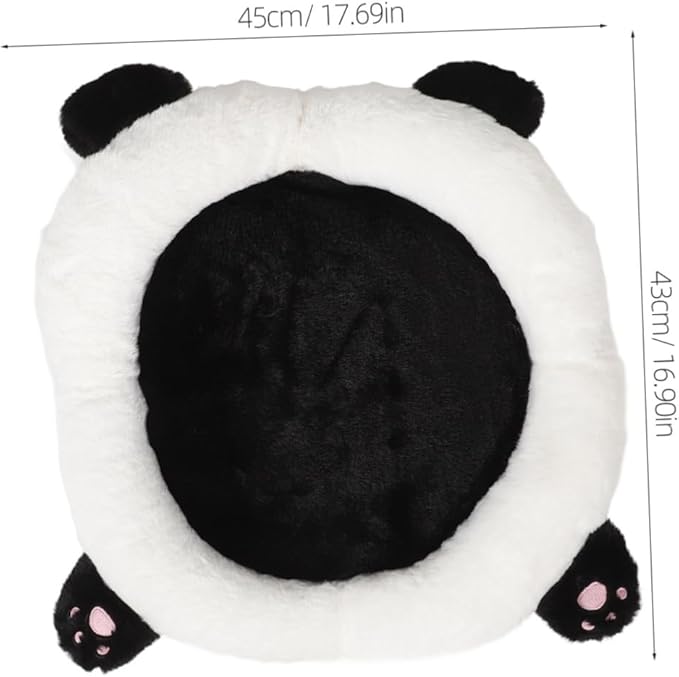 Cute Panda Car Seat Cushion Lumbar Support for Elderly Truck Drivers Comfortable Plush Seat Pad for Gamers