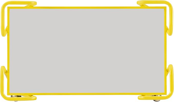 Gina Yellow Mid Century Bar Cart with Mirrored Shelves by Linon
