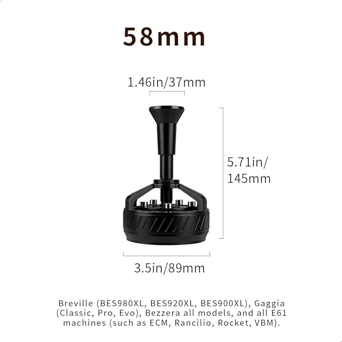 Coffee WDT Tool 58mm, Espresso Distribution Tool with Adjustable Depth Needle and Magnetic Base for Barista, Coffee Distributor with 0.25mm x 14 Coffee Stirrer, Espresso Accessories