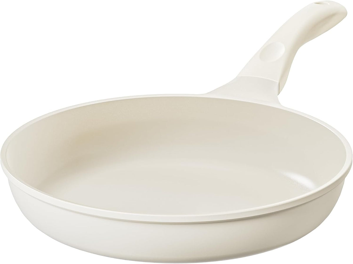 Redchef Ceramic Frying Pan, Small Nonstick Frying Pan, Non Stick Pans for Eggs & Omelets, PFOA & PFAS-Free, Fast & Even Heat, Compatible with All Cooktops, Dishwasher Safe, Beige White, 9.5"